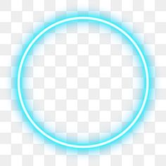 a blue neon circle on a white background, with the light reflecting off it's side