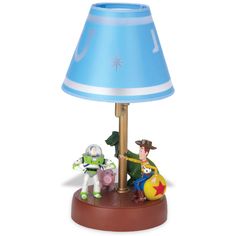 a lamp with toy story characters on it