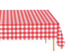 a red and white checkered table cloth