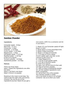 an image of some spices on a white plate with the ingredients in it and instructions for how to use them