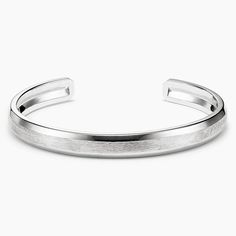 Homme Engravable Cuff Bracelet - Silver. This engravable cuff bracelet features high polish beveled edges, a matte inner band, and an open design that is as comfortable as it is trend-forward. 
 
 Homme, our unique men's line, is a signature design collection united by handsome bevels that modernize traditional masculine silhouettes with sleek, high polish edges. Mens Cuff, Open Design, Silver Cuff Bracelet, Design Collection, Bracelet Silver, Silver Cuff, Signature Design, Cultured Pearls, A Signature