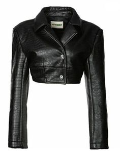 Leather Dragon, Pu Jacket, Black Clothes, 90s Fashion Outfits, Alternative Outfits, Outfit Combinations, Wardrobe Style, Kpop Fashion Outfits, Cropped Jacket