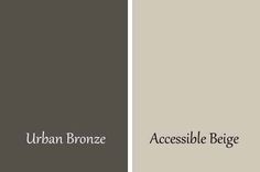 two different shades of gray and white with the words urban bronze, accessible beginner