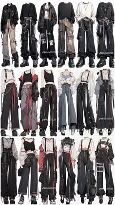 Types Of Clothes, Concept Clothing, Fashion Drawing Dresses, Clothing Design Sketches, Drawing Anime Clothes, Anime Inspired Outfits, Fashion Illustration Dresses, Dress Design Sketches, Tomboy Style Outfits