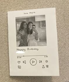 a birthday card with an image of two women taking a selfie