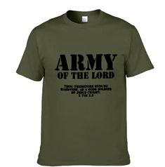 Army of the Lord T-Shirt. Comfortable enough to wear inside, durable enough to wear outdoors while exercising. Material: Soft Fabric Unisex All ages Colors: Message me for more color options ✝️. More Styles are available check shop! 📿. Free Delivery and shipping! 💎. Free 30 day returns! Feedback: 1. Please leave 5-star feedback if you're satisfied with the products and service, I will appreciate it (Item as Described 5 stars, Communication 5 stars). 2. If the products you received were damaged or the wrong order, please don't leave any negative feedback, first, kindly please contact me. I will deal with it and work out the best solution, Your satisfaction is my motion to do better.  More designs coming soon! Green Moisture-wicking T-shirt For Outdoor, Breathable Cotton T-shirt For Outdoor, Army Of The Lord, Soldier Of God, Christian Prints, God Christian, Sports Tee, Christian Scripture, 2 Timothy