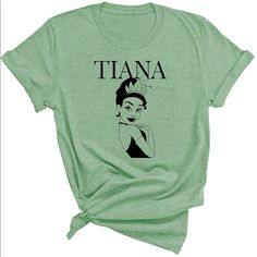 Adorable Tiana Shirt Perfect For Your Next Disney Trip A Woman’s Size Small. Screen Print. Vogue Shirt, Tiana Princess, Disney Birthday Shirt, Disney Shirts For Men, Custom Birthday Shirts, Batman Shirt, Diy Disney Shirts, Princess Shirt, Superhero Shirt