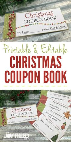 printable christmas coupon book with the title