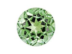 a round green diamond on a white background