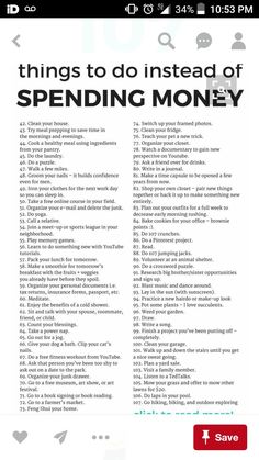 an ad for spending money with the words things to do instead of spending money on it