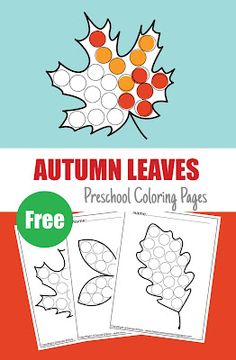 autumn leaves preschool coloring pages with free printables for kids to color and cut