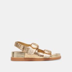 STARLA SANDALS GOLD DISTRESSED LEATHER Utilitarian Style, Sandals Gold, Gold Shoes, Gold Sandals, Comfortable Sandals, Leather Silver, Distressed Leather, Gold Leather, Metal Buckles