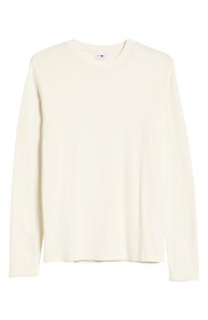 A softly textured knit elevates the look of a long-sleeve T-shirt made with versatile solid coloring and a fit that's easy to layer or wear on its own. Style Name:Nn07 Clive 3323 Slim Fit Long Sleeve T-Shirt. Style Number: 5935653. Cream Fine Knit Crew Neck Top, Cream Fine Knit Top For Fall, Fine Knit Cream Top For Fall, Cream Tops For Layering In Fall, Cream Cotton Tops For Layering, Everyday Ribbed Cream Tops, Everyday Cream Ribbed Top, Classic Cream Fine Knit Tops, Classic Fine Knit Cream Tops