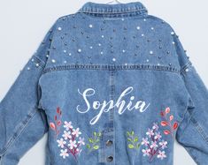 Embroidered Denim Jacket, Custom Denim Jacket, Personalized Denim Jacket, Toddler Denim Jacket, Baby Denim Jacket, Denim Name Jacket - Etsy Spring Denim Jacket With Custom Embroidery And Long Sleeves, Spring Blue Denim Jacket With Custom Embroidery, Trendy Denim Jacket With Embroidered Patch, Mama Jean Jacket, Fitted Denim Jacket With Custom Embroidery, Spring Denim Jacket With Custom Embroidery, Customizable Cute Denim Jacket, Spring Denim Outerwear With Custom Embroidery, Blue Denim Outerwear With Custom Embroidery