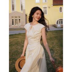 <Color>



 ivory

 Light Yellow






 <Size>



 XS size



 Length: 115cm

 Bust: 81cm

 Waist: 63cm




 Small size



 Length: 124cm

 Bust: 85cm

 Waist: 67cm




 Medium size



 Length: 124cm

 Bust: 89cm

 Waist: 71cm




 Large size



 Length: 125cm

 Bust: 93cm

 Waist: 75cm











 <Material>



 cotton

 Nylon






 ＜Model wearing＞



 Wearing size



 Small size




 Model Dimensions



 Height: 166cm

 Bust: 81cm

 Waist: 66cm Beige A-line Vintage Dress For Spring, Cream A-line Midi Dress For Garden Party, Cream Cotton Dress For Garden Party, Off White Cotton Dress For Garden Party, Beige A-line Maxi Dress For Garden Party, Cream A-line Maxi Dress For Summer, Cream A-line Cotton Dress, White A-line Vintage Dress For Summer, Chic White Vintage Dress For Summer