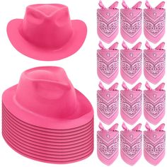 PRICES MAY VARY. Package Includes: you will receive 12 pieces women costume pink cowboy hat and 12 pieces pink paisley bandanas, which are abundant quantity for your daily use and decorative needs; These felt pink cowboy hats are suitable for kids cowboy cosplay Comfortable to Wear: the brown cowgirl hat is made of plastic inside and felt material on the surface, which is reliable, lightweight, soft to use, and will not make the child feel sultry when wear it for a long time, bringing a nice wea Cowboy Hat Party, Cowboy Themed Party, Hat And Bandana, Pink Cowgirl Hat, Cowboy Bandana, Cowboy Hat Styles, Cowboy Theme Party, Pink Cowboy Hat, Cowgirl Birthday Party