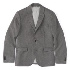 A refined, elevated blazer made from a versatile, comfortable stretch wool fabric Tweed Jacket For Workwear, Classic Slim Fit Suits For Fall, Tailored Wool Sport Coat With Notch Lapel, Tailored Classic Sport Coat For Work, Classic Tailored Sport Coat For Work, Slim Fit Wool Outerwear For Work, Wool Blazer For Work With Flat Front, Tailored Wool Blazer For Semi-formal Occasions, Classic Winter Blazer In Suiting Fabric