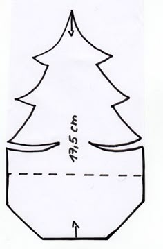 a line drawing of a christmas tree with the height and width marked out to show how tall it is