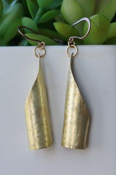 Bronze Hammered Teardrop Earrings, Hammered Brass Drop Earrings, Hammered Bronze Teardrop Earrings, Hand Forged Teardrop Brass Earrings, Hand Forged Brass Teardrop Earrings, Bronze Hammered Earrings For Gift, Brass Jewelry Design, Brass Earrings Handmade, Earring Wire