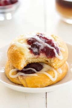 a close up of a pastry on a plate