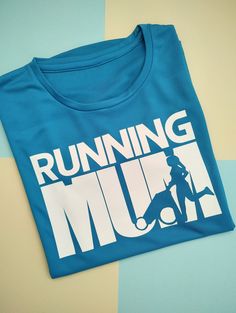 Item: Running Mum T-Shirt  Image: Running Mum text with female runner and buggy image within the text.  Size: Choose from 8-16 in ladies fit (larger sizes coming in March!) and unisex fit small to 2XL Colour: Please select from the drop down menu Print Colour: Will vary according to t-shirt colour. If you would like a specific colour print, please let me know at checkout.  Material: Polyester - moisture wicking technical material top.  Turnaround time: 3-5 working days to dispatch. Delivery time Sporty Running T-shirt With Letter Print, Blue Workout Activewear With Letter Print, Blue Letter Print Activewear For Gym, Blue Letter Print T-shirt For Workout, Blue Workout T-shirt With Letter Print, Blue T-shirt With Letter Print For Workout, Sporty Letter Print T-shirt For Running, Sporty Running T-shirt With Logo Print, Sporty Letter Print Tops For Running