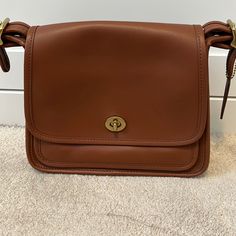 Like New Condition Small Mark On The Bottom Corner Multiple Compartments Adjustable Strap Comes With Dust Bag Vintage Coach Bags, Bags Vintage, Coach Crossbody, Brown Bag, Vintage Coach, Coach Dinky Crossbody, Coach Bags, Crossbody Bags, Adjustable Straps