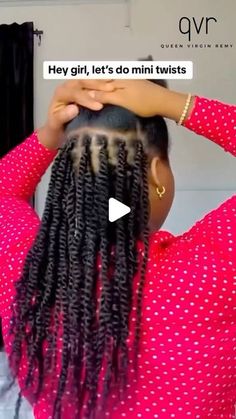 Human Hair Twists Extensions, Mini Faux Locs, Afro Bulk Twist Hairstyles, Twists For Black Hair, Mini Twists Natural Hair With Extensions, Mini Twist With Extensions, Qvr Hair, Natural Twist Hairstyles For Black Women, Trending Hairstyles For Black Women