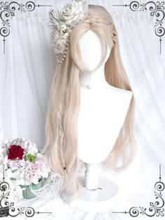 This price is for a wig only, others are not included. Hair Length:LongWig Details:Heat-resistant Synthetic Fiber / Natural Parting / Net Closed Wefted Cap Construction / WavySizeFree SizeHair Length70 White Wigs, White Wig, Kawaii Wig, Hair Wigs Fnatasy, Fantasy Hair Wigs & Extensions, Blond Hairstyles, Cute Cosplay Wigs & Hair Extensions, Kawaii Wigs Pink, Cool Hair Designs