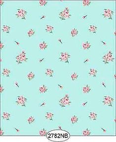 a blue background with pink flowers on it