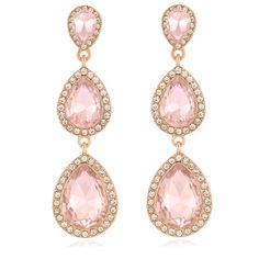 PRICES MAY VARY. Light Pink Teardrop Dangle Earrings: Adorned with selected rhinestone in round, teardrop shape, all golden plated, post backs for pierced ears, crafted with eco-friendly Zinc alloy, hypoallergenic and nickel-free, designed to be comfortable and easy to wear. Elegant and Exquisite. Brings you eye-catching effect all the time. Sparkly Rhinestone Dangle Earrings: Adorned with selected rhinestone in round, teardrop shape, adding a touch of sparkle to your look. All golden plated, an Fall Wedding Earrings, Rose Gold Rhinestone Earrings, Quinceanera Earrings, Wedding Guest Earrings, Rose Gold Earrings Dangle, Pink Dangle Earrings, Dressy Earrings, Gold Rhinestone Earrings, Purple Dangle Earrings