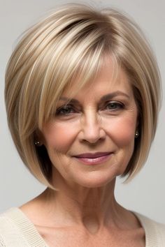 Get inspired by short bob haircuts for ladies over 60. Whether you prefer a sleek bob or a textured cut, these styles are designed to be flattering, easy to maintain, and full of volume to enhance your look beautifully. Stacked Medium Bob Haircut, Bob Layered Haircut Medium, Chin Length Shaggy Bob, Easy Hairstyles For Fine Hair, Bob 2024, Back Of Bob Haircut, Mid Length Hair With Bangs, Haircuts For Ladies, Best Short Hairstyles