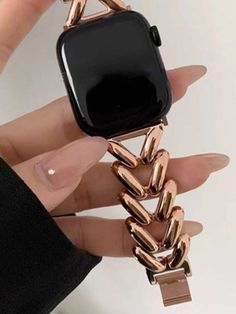 Free Returns ✓ Free Shipping✓. Bracelet Watchband Compatible With Apple Watch- Smartwatch Band at SHEIN. Watch Trends, Gold Collar, Smart Watches, Smartwatch, Watch Bands, Zinc Alloy, Apple Watch, Smart Watch, Rose Gold