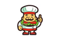 a cartoon character with a chef's hat and mustache giving the thumbs up sign