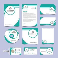 a set of corporate identity cards and envelopes