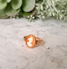 Hallmarked: 9ct Gold Chester Circa 1920's Size: UK P EU 57 US 8 Weight: 2.7g Cameo: 13mm x 10mm Free Resizing Available - please message or email info@sobellejewellery.com Condition:  Good, clean vintage condition. All items have a full professional clean and polish upon dispatch. Please message for further information, photos, videos etc. My items are all vintage so please study the photographs where I try to show as much detail as possible. Any damage or obvious imperfections will be clearly stated. All items come gift packaged. Resize Ring, Cameo Ring, Vintage Jewellery, Stackable Rings, Jewelry Gift Box, Chester, Gold Bands, Hallmark, Jewelry Gifts