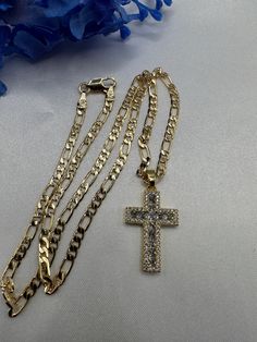 Cross pedant with 18 inch chain. Green Collection, St Jude, Cross Jewelry, Eye Protection, Crystal Clear, Necklace Set, Cross Necklace, Jewelry Rings, Chain