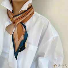 Bird In Bag - Double-sided thin narrow small silk scarf female long thin section ribbon decorative scarves Small Neck Scarves, Small Silk Scarf, Silk Scarf Style, Parisienne Chic, How To Wear A Scarf, Scarf Outfit, Small Scarf, Summer Scarves