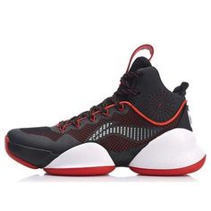 Li-Ning Airstrike 5 High-Top Black/Red ABAN045-4 (SNKR/Mid Top/Basketball/Professional) Dynamic Basketball Shoes With Shock Absorption For Light Sports, Breathable Dynamic Basketball Shoes For Sports, Functional Red Basketball Shoes For Sports, Breathable Mid-top Basketball Shoes For Outdoor Activities, Dynamic Black Basketball Shoes For Light Sports, Red Training Sneakers With Shock Absorption, Breathable Black Basketball Shoes For Sports, Sportswear Basketball Shoes In Black, Sporty Black Basketball Shoes With Shock Absorption