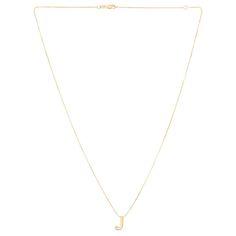 14K yellow gold "J" initial necklace | "j" Initial Necklace | 14K Yellow Gold | Helzberg Diamonds J Initial Necklace, J Initial, J Necklace, Helzberg Diamonds, Initial Necklace Gold, Gold Alloys, Berkshire Hathaway, Gold Initial, Gold Details