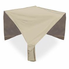 an outdoor table cover with brown trim