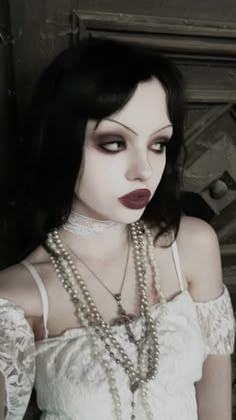 my dress felt so ethel cain coded Goth Makeup No White Base, Goth Photoshoot, Gothic Coquette, Vampire Bride, The Legend Of Sleepy Hollow, White Goth, Ethel Cain, Alt Makeup, Face Art Makeup