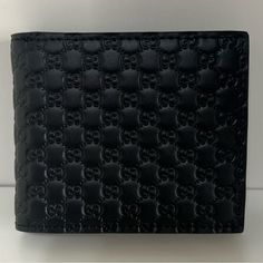 Nwt - New- Gucci Micro Guccissima Black Embossed Leather Wallet, Please See Pictures For Measurements. No Box. Make An Offer ! Designer Gucci Wallet With Logo Plaque, Black Evening Wallet With Logo Plaque, Luxury Gucci Wallets With Logo Plaque, Gucci Leather Wallet For Business, Gucci Leather Business Wallet, Black Leather Wallet With Embossed Logo, Designer Business Wallet With Logo Plaque, Designer Gucci Wallet With Coin Pocket, Designer Gucci Wallets For Business