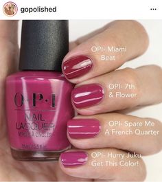 Opi Magenta Nail Polish, Opi Simply Radishing, Barb Nails, Magenta Nail Polish, Coolest Nails, Raspberry Nails, Magenta Nails, Opi Gel Nails