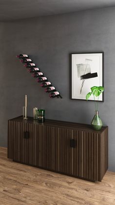 Flex offers a dynamic mounting option to VintageView’s patented wine peg system with the addition of a simple vertical mounting system that mixes up the aesthetic and simplifies installation.
This complete system includes everything you need to install one column of label-forward Vino Rails, choice of bottle depths.
Photographer/Design: VintageView Mounted Wine Rack, Photographer Design, Wall Mounted Wine Rack, Contemporary Wall