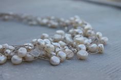 Wedding Jewelry Bridal Pearl Necklace / by DreamsFactory on Etsy Illusion Necklace, Genuine Pearl Necklace, Bridal Pearl Necklace, Floating Necklace, Eco Friendly Wedding, Jewelry Bridal, Necklace White, Bridesmaid Necklace, Lovely Necklace