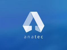 the logo for anatec is shown against a blue background with white letters on it