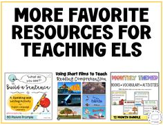 the back to school resources for teaching ell is shown with text that reads more favorite resources