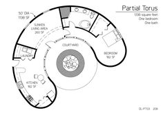 the floor plan for a circular house