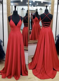 Red Evening Dress, Looks Party, Long Prom Dresses, Red Prom