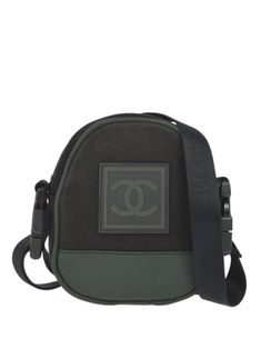 circa 2003 black/grey canvas mesh panelling adjustable logo-jacquard shoulder strap signature interlocking CC logo top zip fastening main compartment internal slip pocket internal logo patch full lining Serial Number: 8490112 This item comes with an original authenticity seal. This item comes with an original Chanel authenticity card. Wrap Wallet, Modern Bag, Crossbody Bag Black, Accessories Bags Shoes, Shopping Chanel, Vintage Bag, Work Bags, Strap Top, Cc Logo